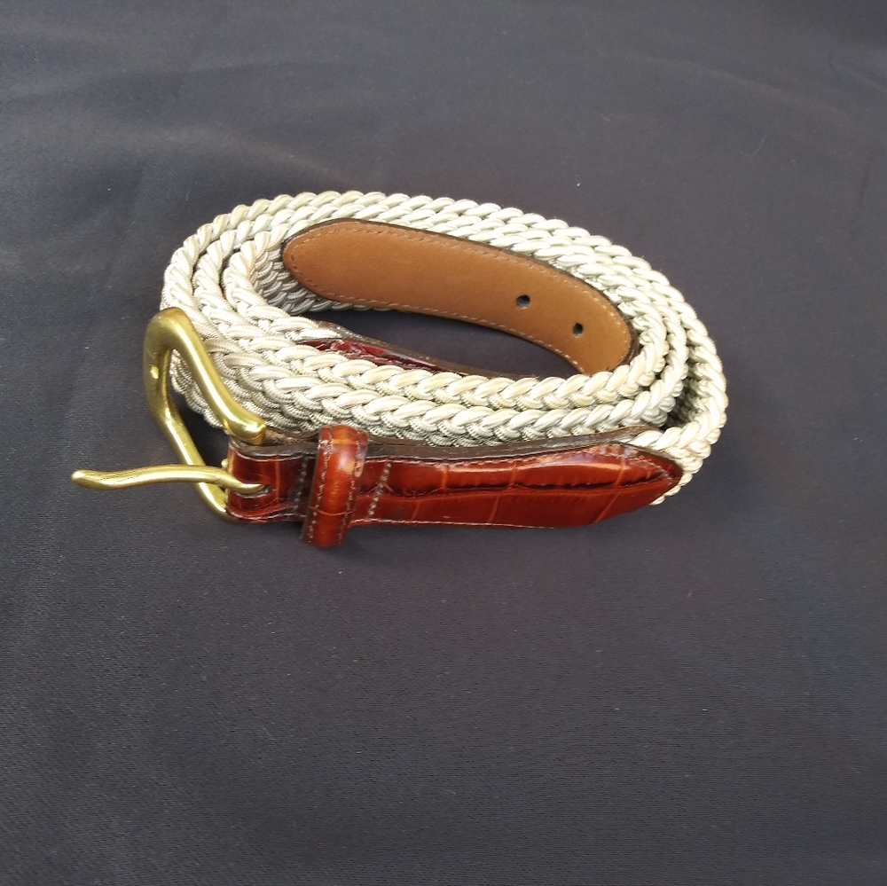 Vtg 90's  Brighton Alligator cord dress belt